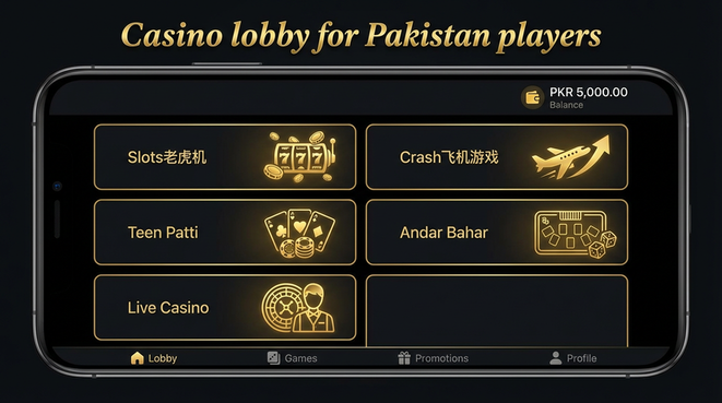 Lobby view of 4sgame for Pakistan users - 4